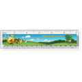 .020 Clear Plastic Rulers 1.5"x6.25" Rectangle / Square Corner, Full Color